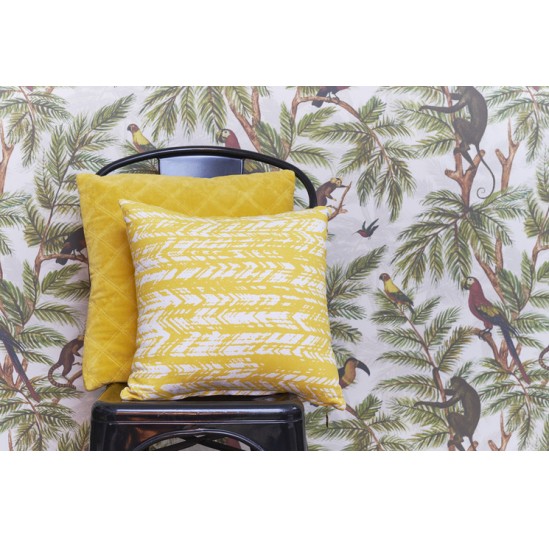 Vercors Velvet Yellow Square Cushion