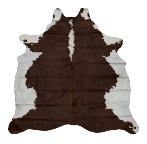 Walnut  White Genuine Cow Hide Rug