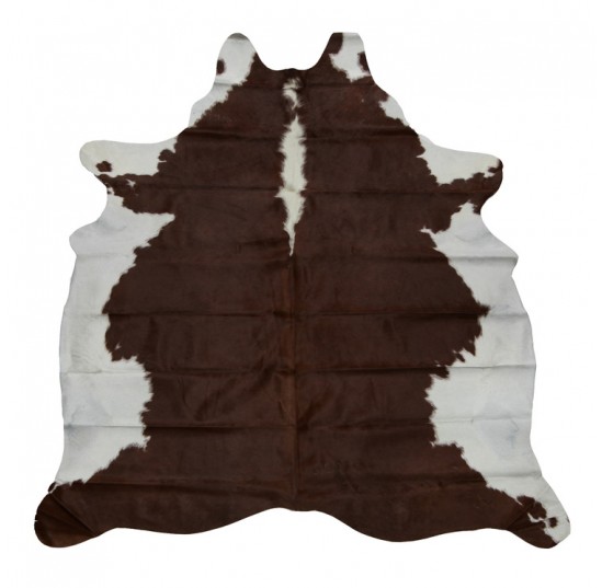 Walnut  White Genuine Cow Hide Rug