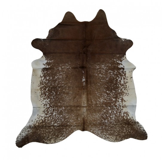 Russet  White Genuine Cow Hide Rug