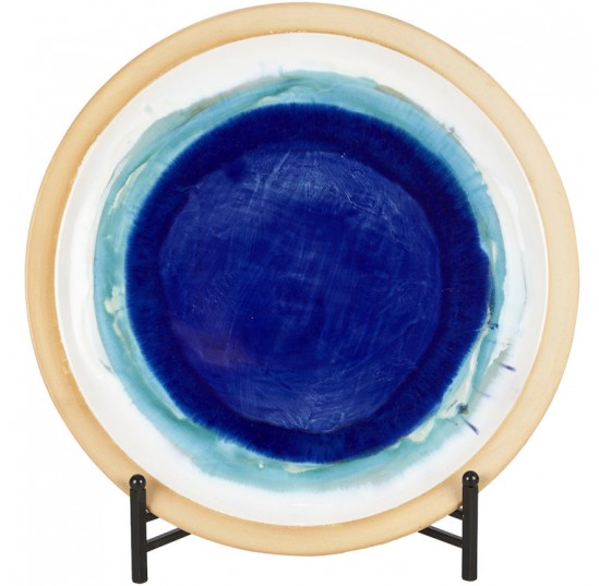 Azure Glazed Ceramic Plate