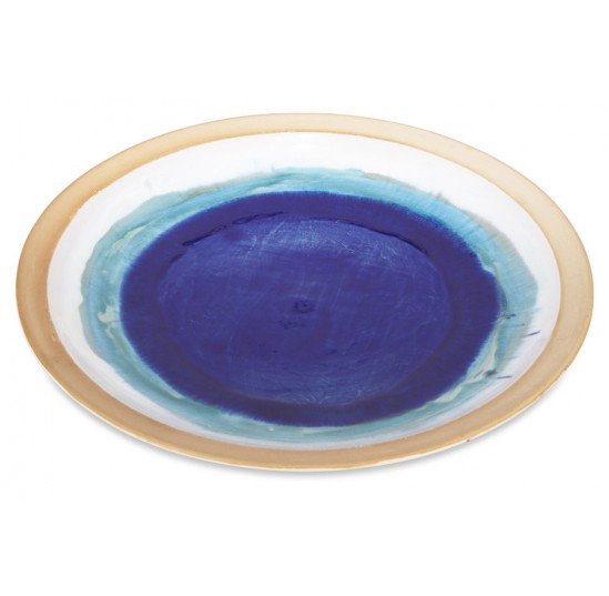 Azure Glazed Ceramic Plate