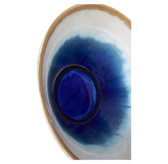 36cm Azure Glazed Ceramic Bowl