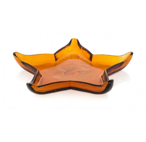 Orange Recycled Glass Star Bowl