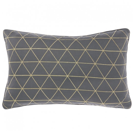 Geometric Everett Rectangular Velvet Cushion