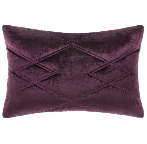 Wine Quilted Vita Cotton Cushion