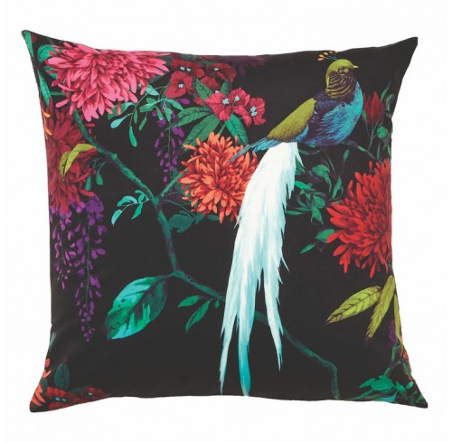 Black Chintz Velvet Cushion