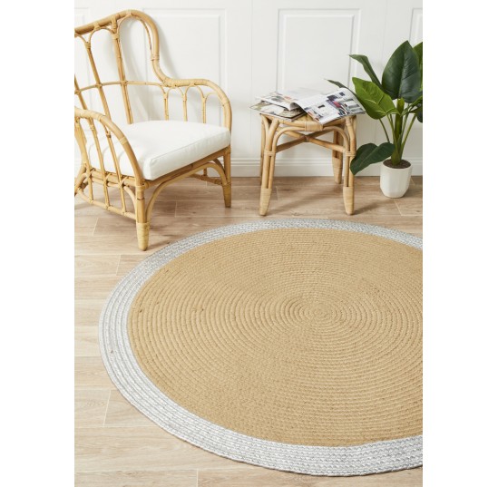 Milano Metallic Silver and Jute Rug