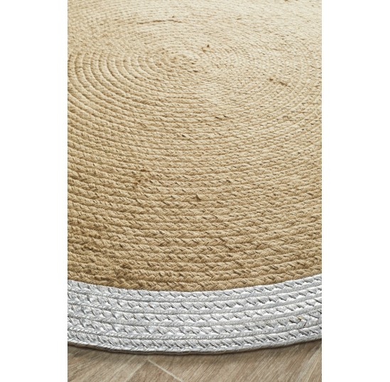 Milano Metallic Silver and Jute Rug