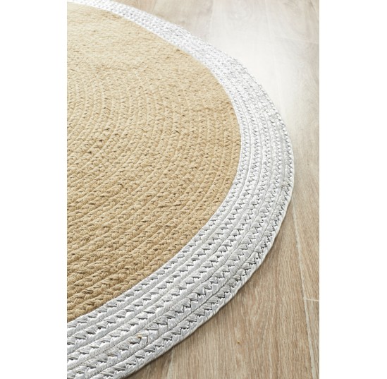 Milano Metallic Silver and Jute Rug