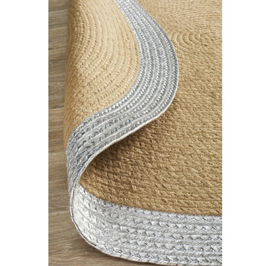 Milano Metallic Silver and Jute Rug